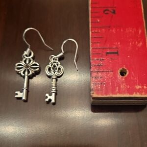 Silver Key Earrings